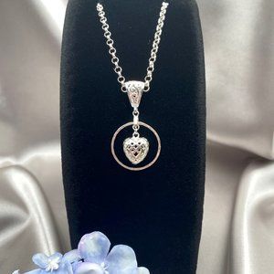 Heart Necklace Sterling Silver Filigree Heart Gift For Friend Gift For Her